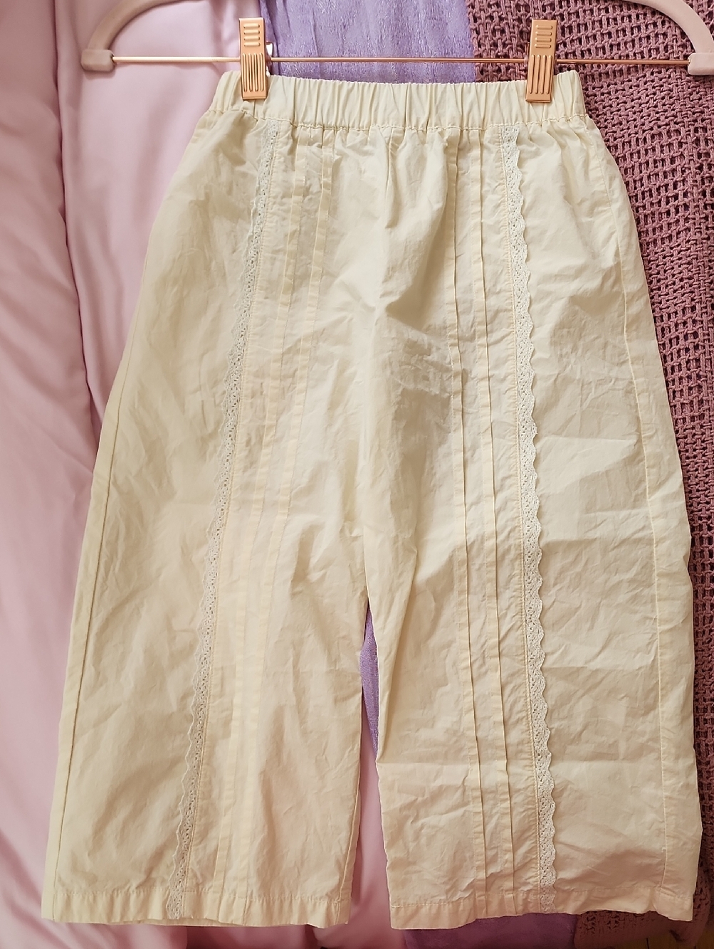 Zara Girl's Poplin Lace Pants - Picture 2 of 6